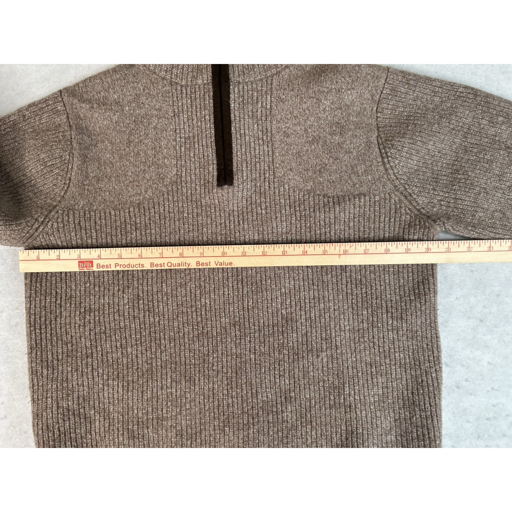 LL Bean Waterfowl Sweater Men's Size Small Brown 100% Merino Lambswool Wool - Picture 6 of 8
